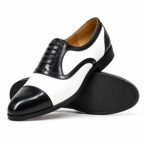 Arlington Men's White Calf and Patent Leather Oxford Shoes