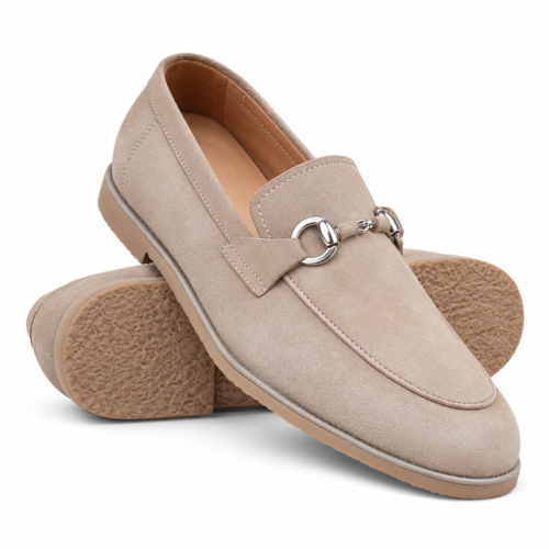 Ashford Men's Beige Goat Suede Loafer