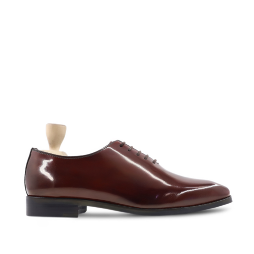 Ashbourne Men's Oxblood Box Leather High Shine Wholecut Shoes
