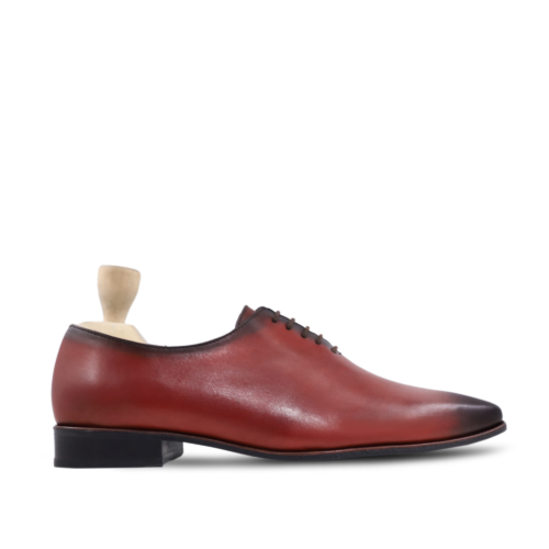 Bromley Men's Burnished Oxblood Calf Leather Wholecut Shoes