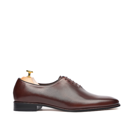 Cambridge Men's Dark Brown Calf Leather Wholecut Shoes