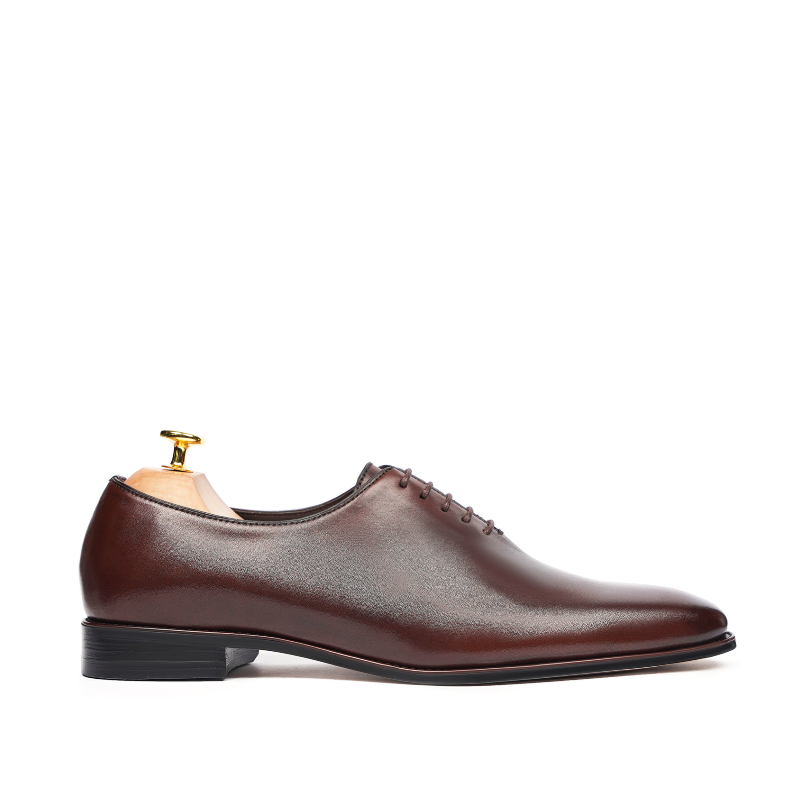 Cambridge Men's Dark Brown Calf Leather Wholecut Shoes