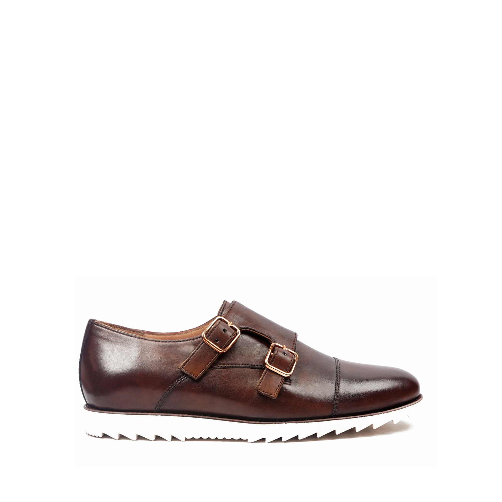 Aubrey Men's Dark Brown Calf leather Double Monkstrap Shoes