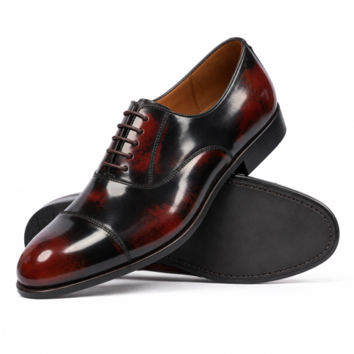 Blackwell Men's Burnished Brown Box Leather Oxford Shoes