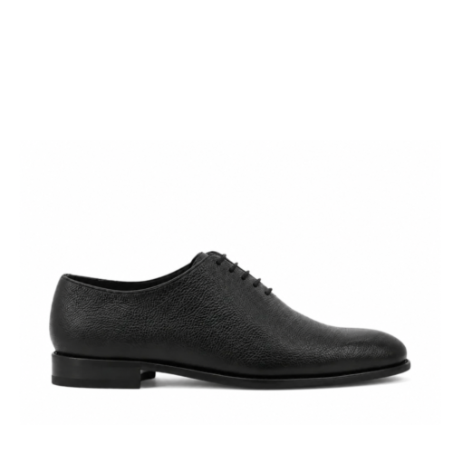 Cavendish Men's Black Pebble Grain Leather Wholecut Shoes