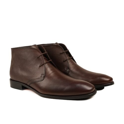 Conrad Men's Dark Brown Pebble Grain Chukka Boot