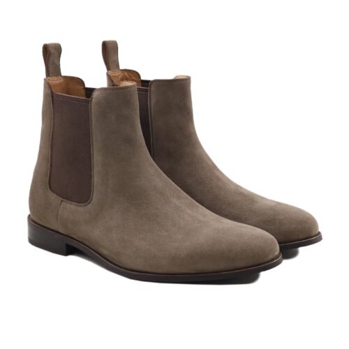 Hampton Men's Light Brown Kid Suede Chelsea Boot
