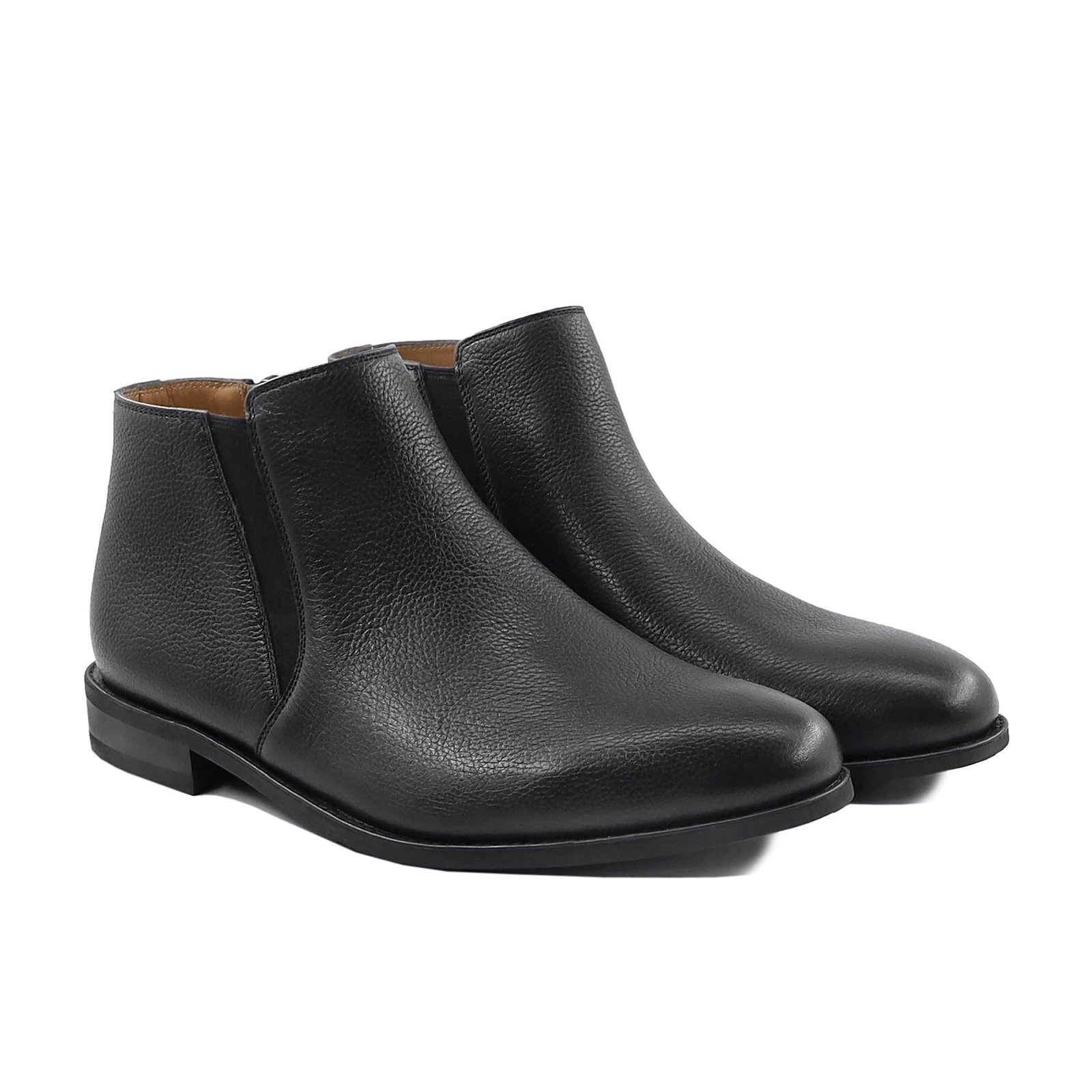 Byron 2 Men's Black Pebble Grain Leather Chelsea Boot