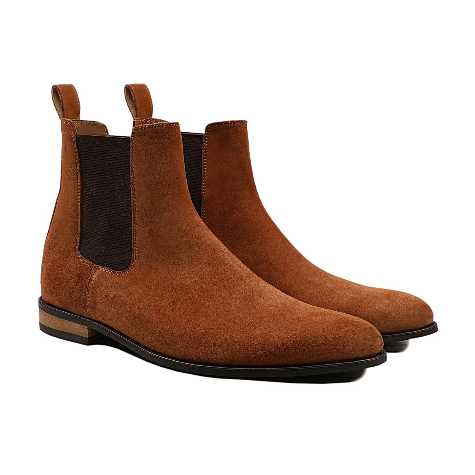 Emmett 4 Men's Orange Tan Kid Suede Chelsea Boot