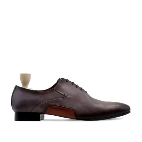 Clarendon Men's Burnished Black Berry Wholecut Shoes