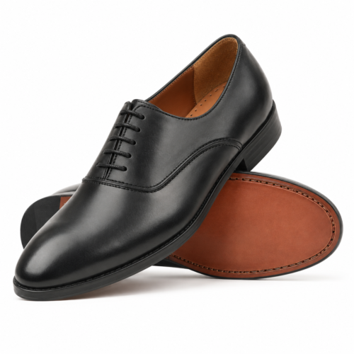 Canterbury Men's Black Calf Leather Oxford Shoes