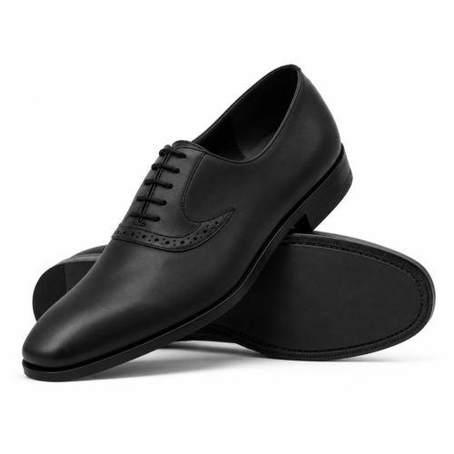 Carlton Men's Black Calf Leather Oxford Shoes
