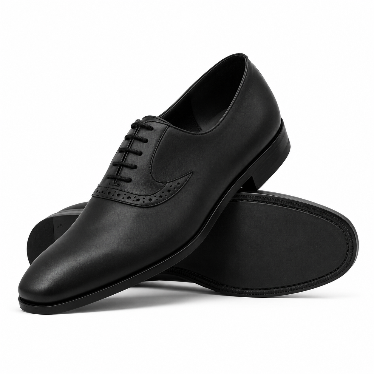 Carlton Men's Black Calf Leather Oxford Shoes