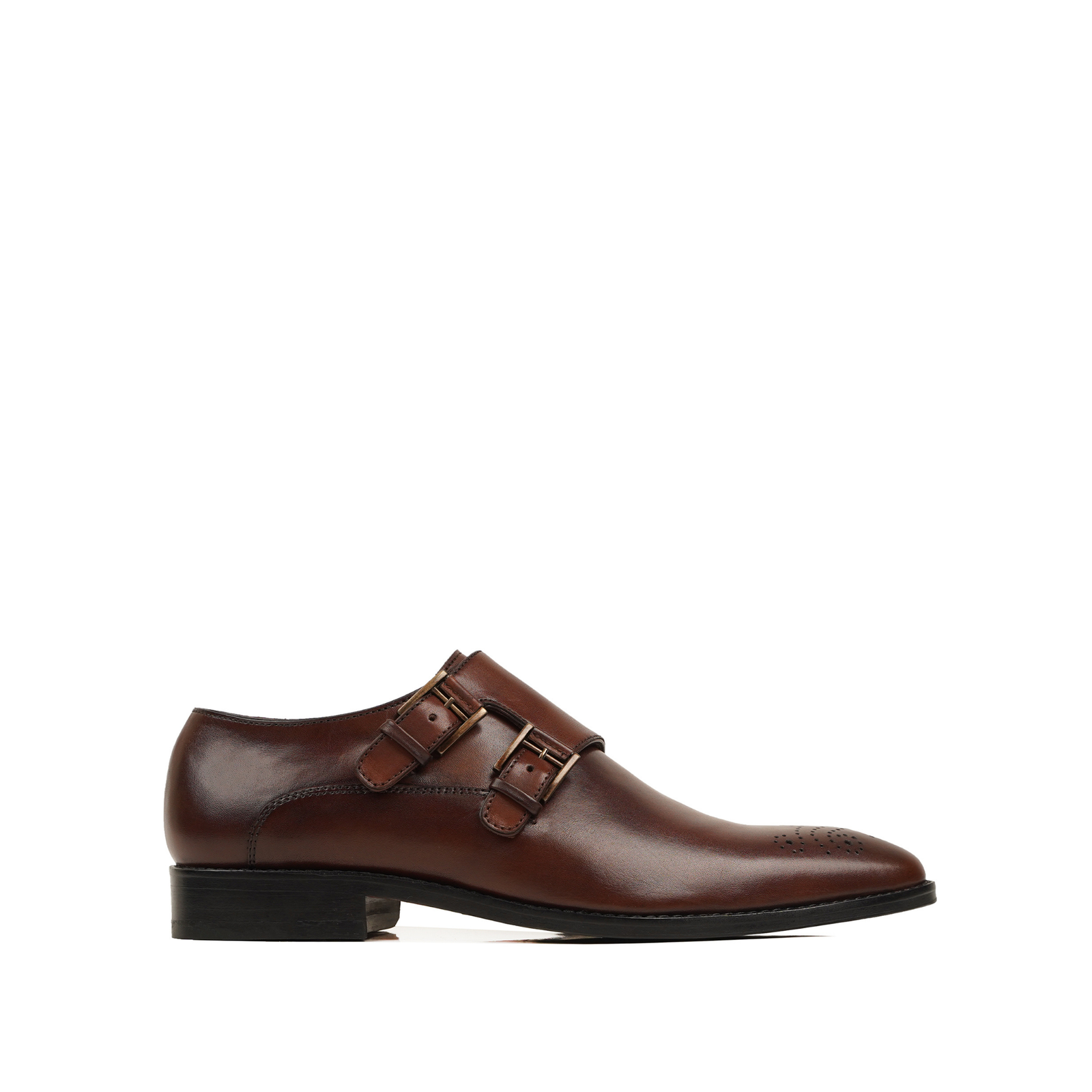 Camden Men's Dark Brown Calf Leather Double Monkstrap Shoes