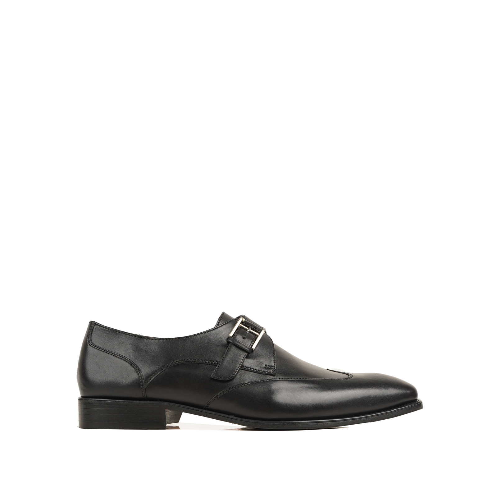 Clifton Men's Black Calf Leather Single Monkstrap Shoes