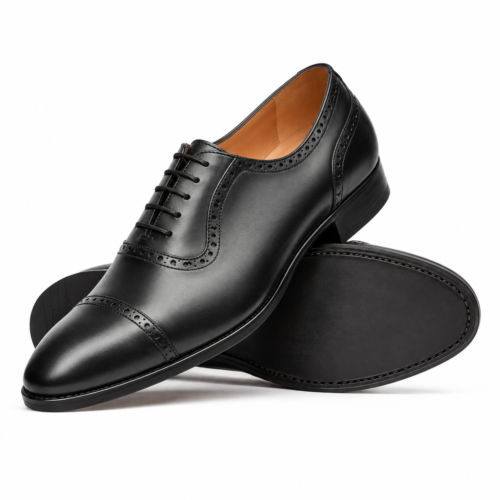 Chancery Men's Black Calf Leather Oxford Shoes
