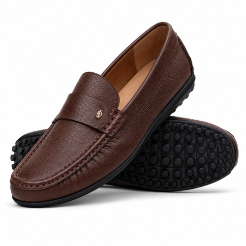 Chatham Men's Light Brown Milled Leather Driver