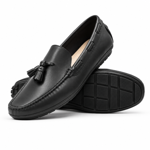 Huntley Men's Black Calf Leather Driver Shoe