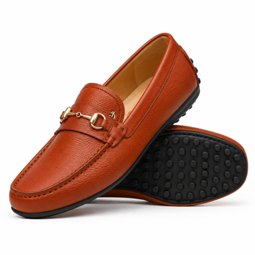 Emmett 2 Men's Orange Pebble Grain Driver Shoe