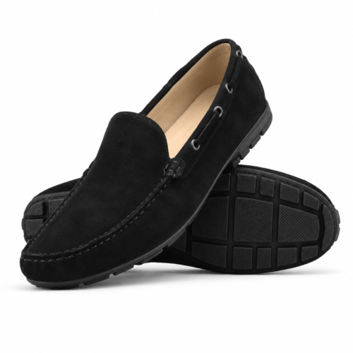Milford 2 Men's Black Kid Suede Driver Shoe
