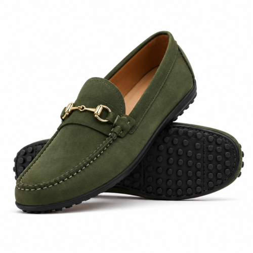 Clayton 4 Men's Olive Green Suede Driver Shoe