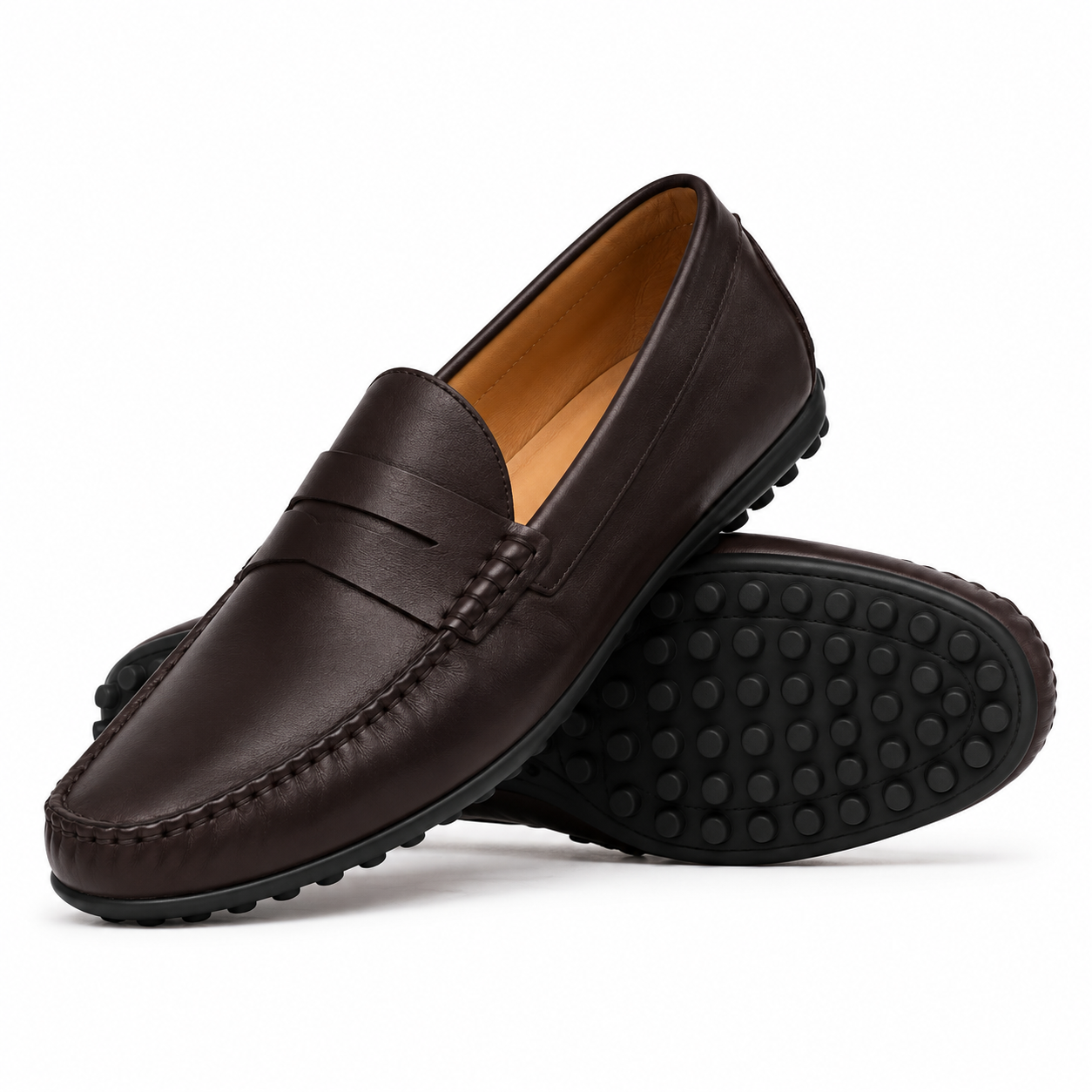 Osborne 4 Men's Dark Brown Calf Leather Driver Shoe