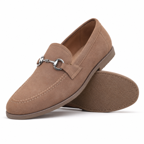 Stratford Men's Camel Brown Split Suede Loafer