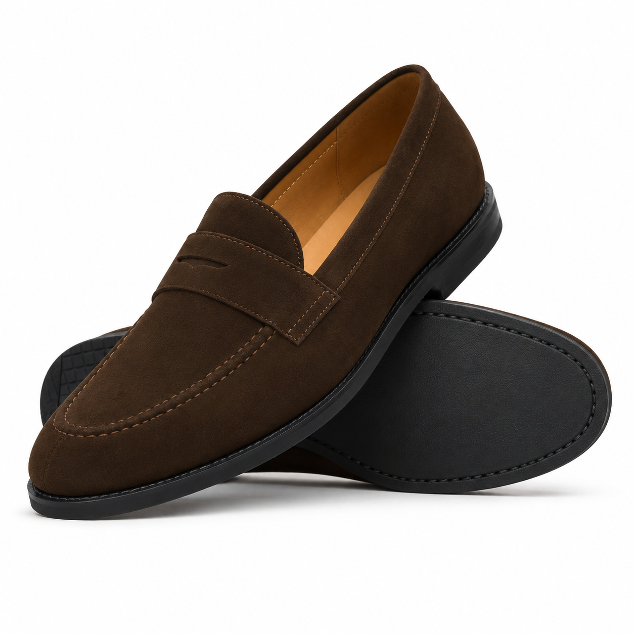 Trafalgar Men's Dark Brown Split Suede Loafer