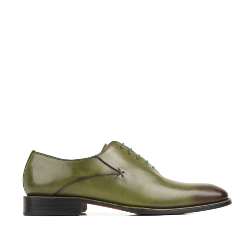 Lancaster Men's Green Calf Leather Wholecut Shoes