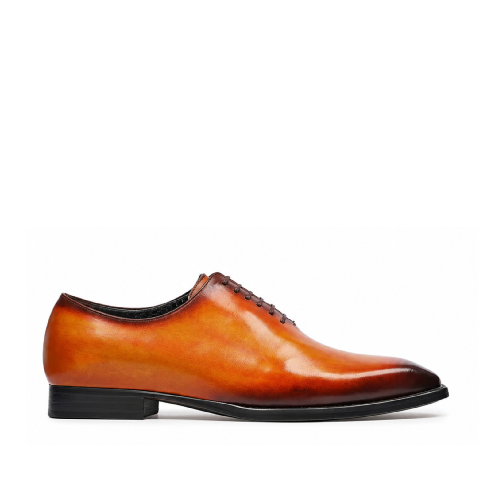 Mayfair Men's Burnished Tan Patina Calf Leather Wholecut Shoes