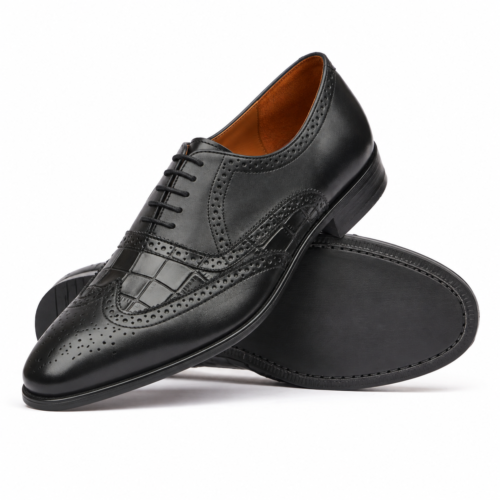 Elmsworth Men's Black Calf Leather Oxford Shoes