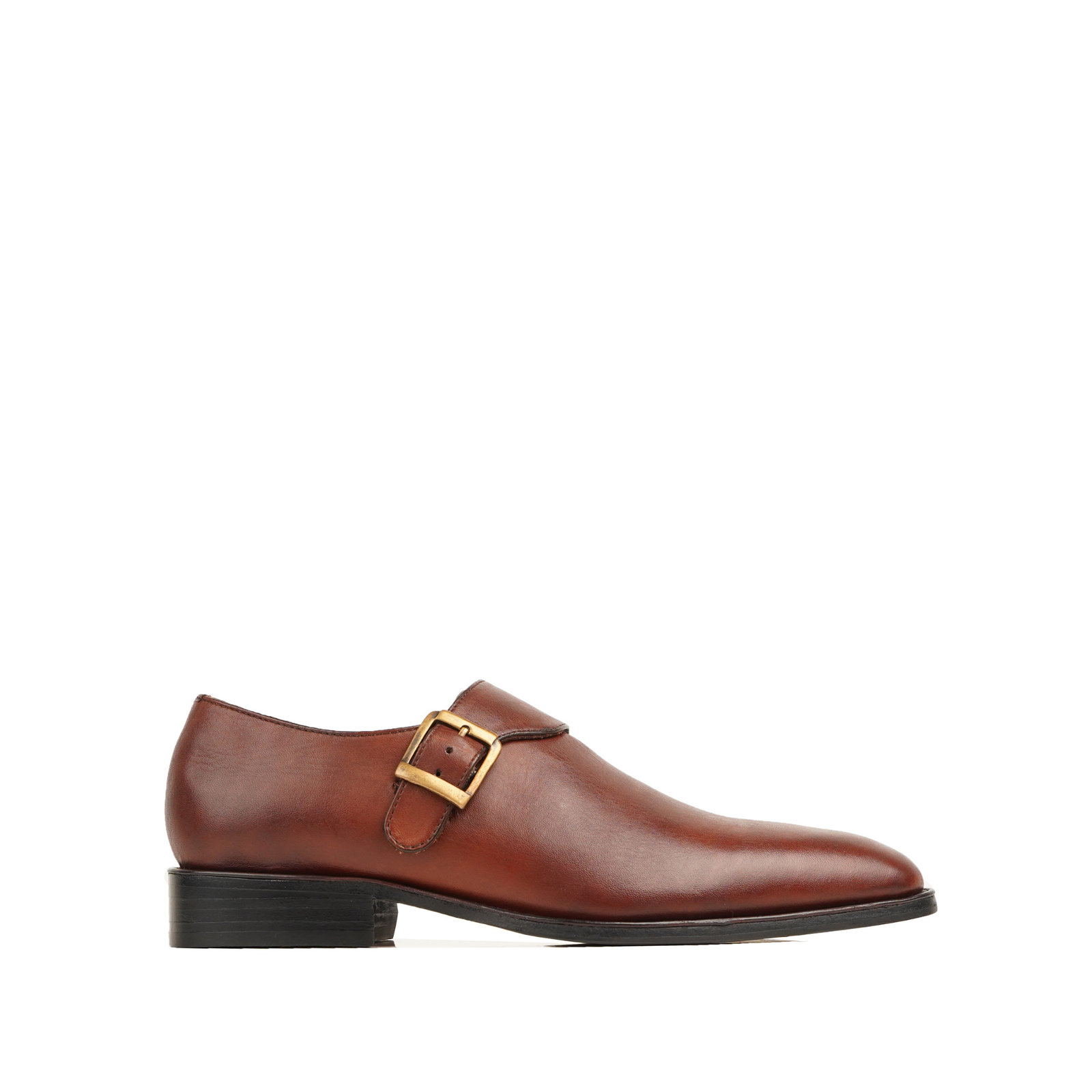 Fairfax Men's Brown Calf Leather Single Monkstrap Shoes