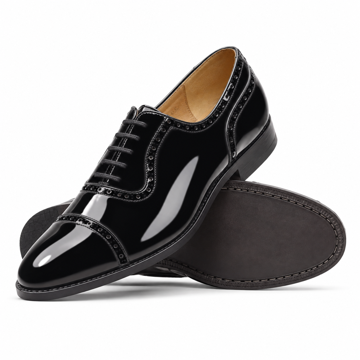 Granville Men's Black Patent Leather Oxford Shoes