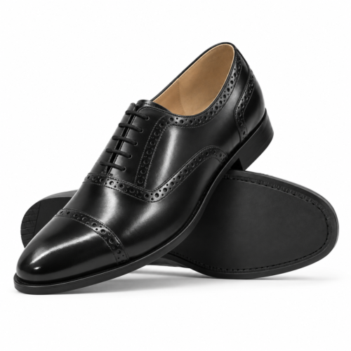 Hawthorne Men's Black Box Leather High Shine Oxford Shoes