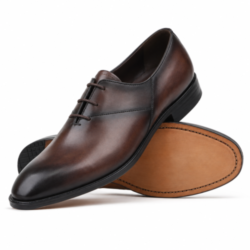 Holborn Men's Burnished Brown Patina Calf Leather Oxford Shoes
