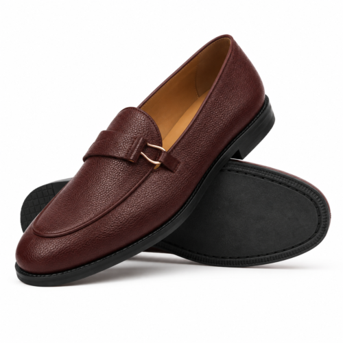 Balmoral Men's Oxblood Pebble Grain Leather Loafer