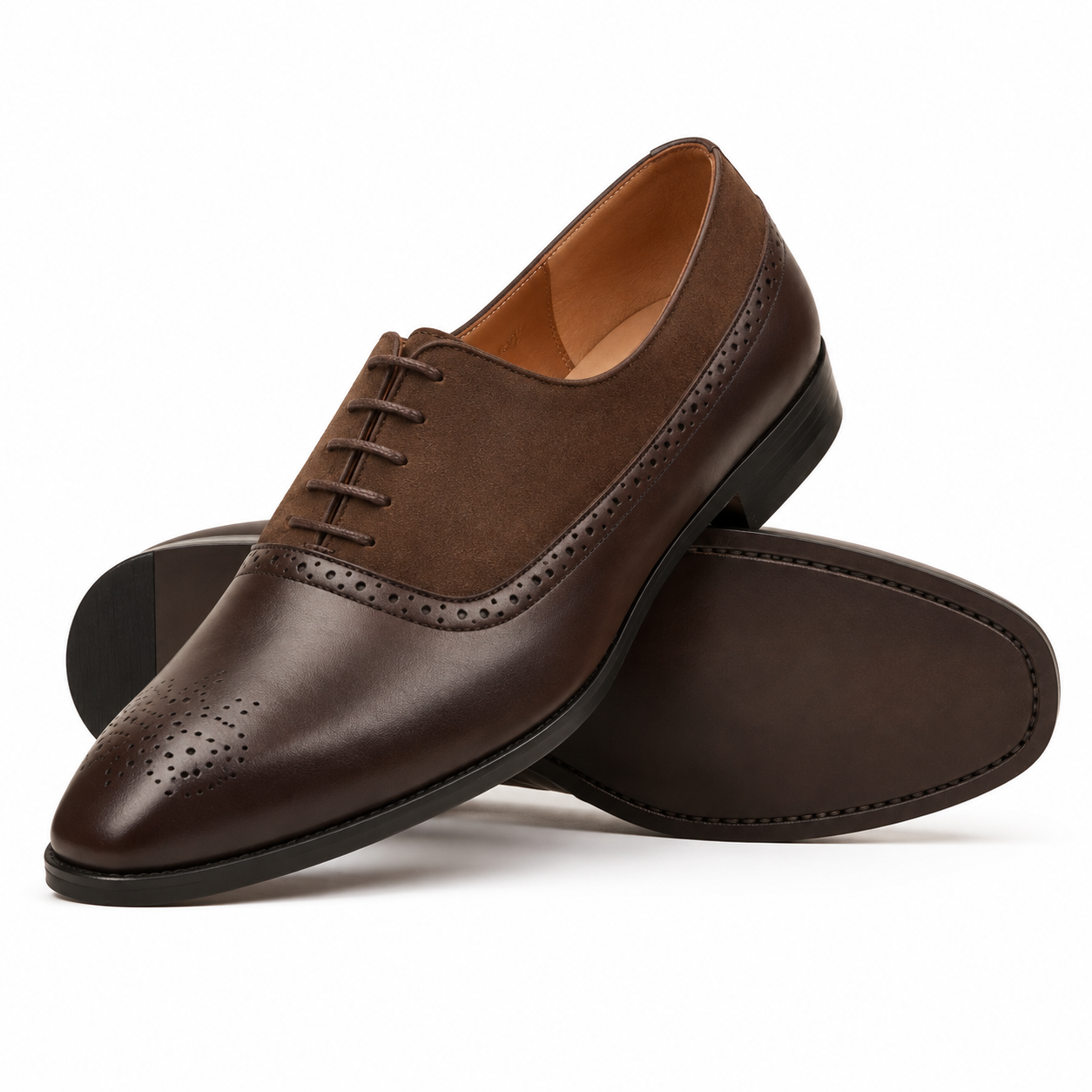 Kirkland Men's Dark Brown Kid Suede Oxford Shoes