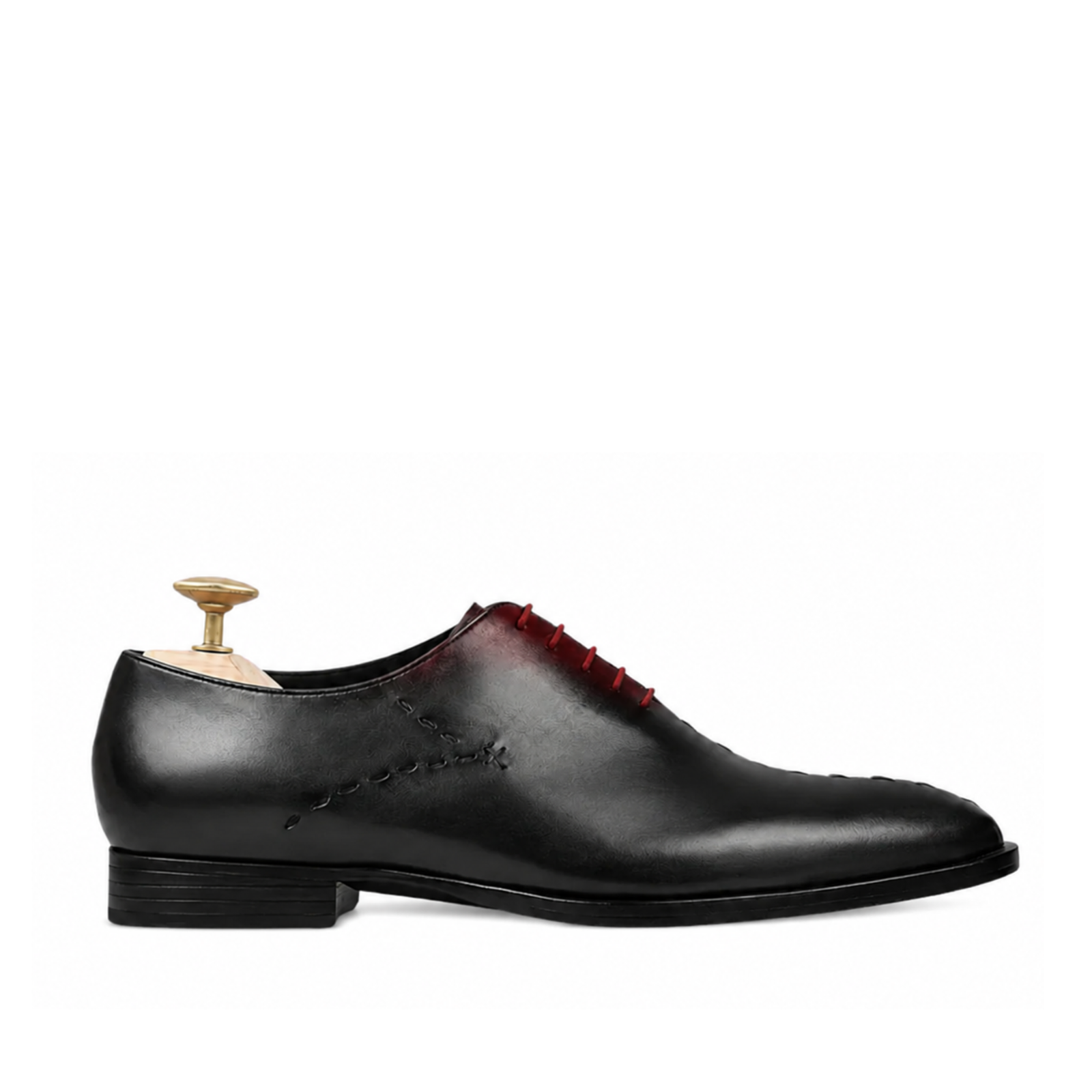 Sutherland Men's Charcoal Oxblood Patina Calf Leather Wholecut Shoes