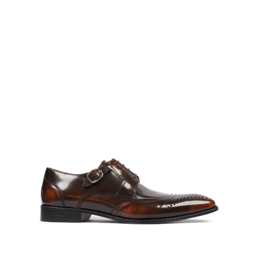 Hampton 2 Men's Burnished Brown Box Leather High Shine Derby Shoe