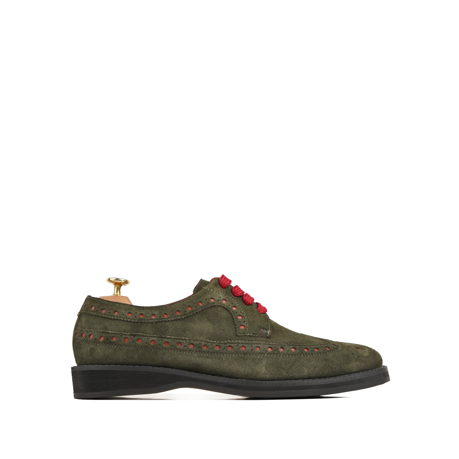 Aston 3 Men's Olive Green Kid Suede Derby Shoe