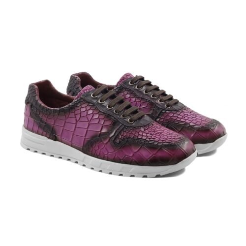 Hawkins Men's Wild Berry Patina Calf Leather Jogger