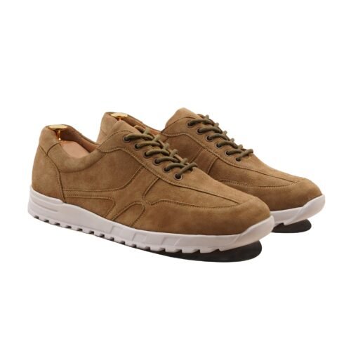 Alder 3 Men's Camel Kid Suede Leather Jogger
