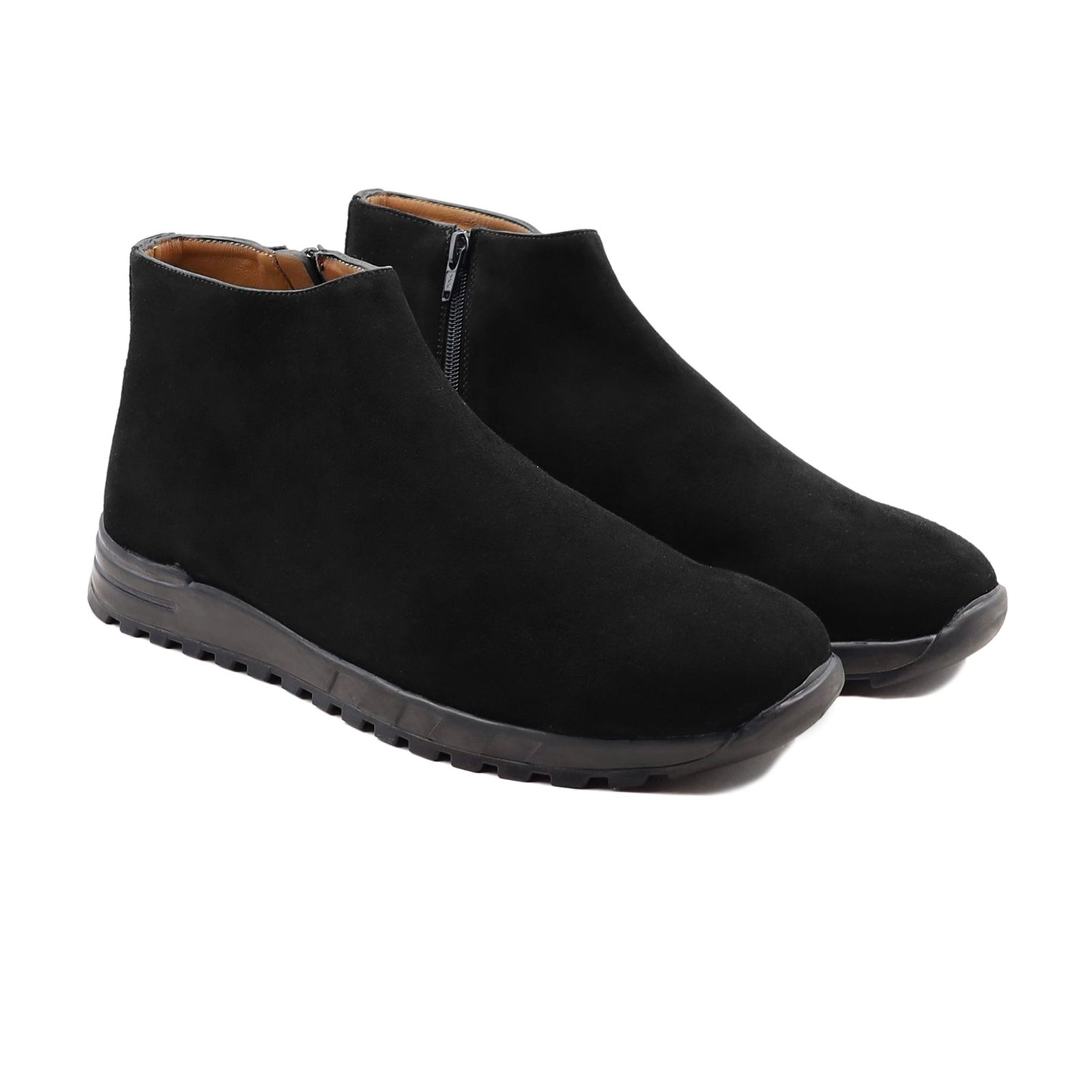 Osborne 3 Men's Black Kid Suede Leather Jogger