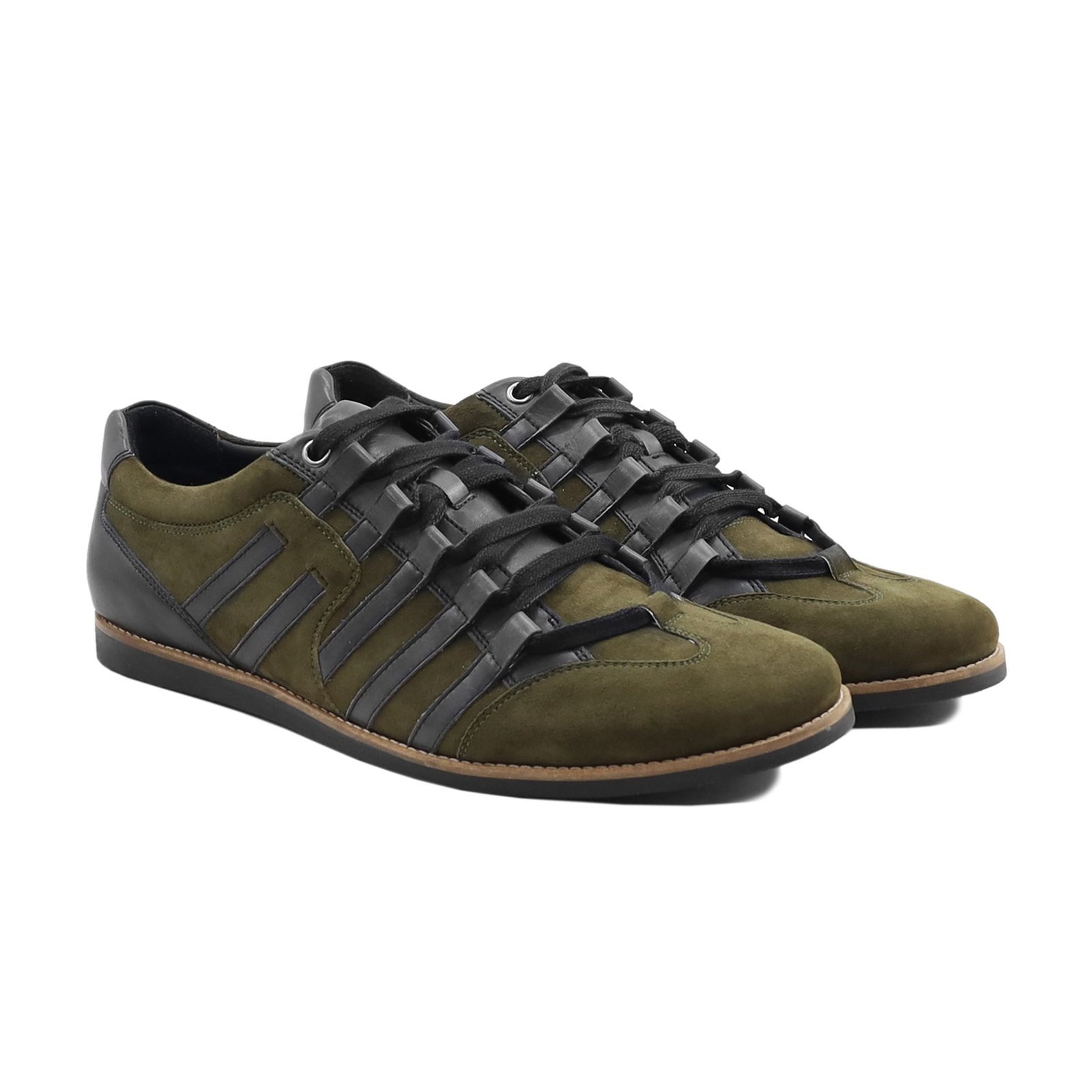 Remington 3 Men's Olive Green Kid Suede Leather Jogger