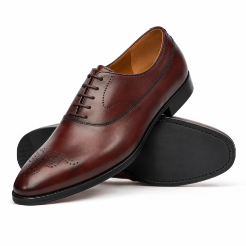 Meridian Men's Oxblood Calf Leather Oxford Shoes