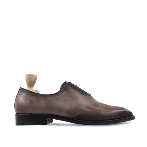 Trafalgar Men's Burnished Black Berry Calf Leather Wholecut Shoes