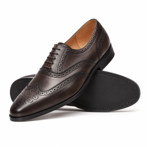 Oakleigh Men's Dark Brown Calf Leather Oxford Shoes