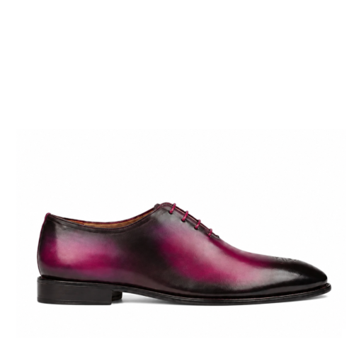 Warwick Men's Fuchsia Patina Calf Leather Wholecut Shoes