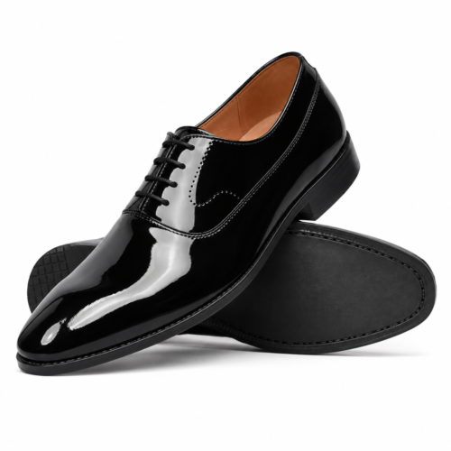 Rockingham Men's Black Patent Leather Oxford Shoes