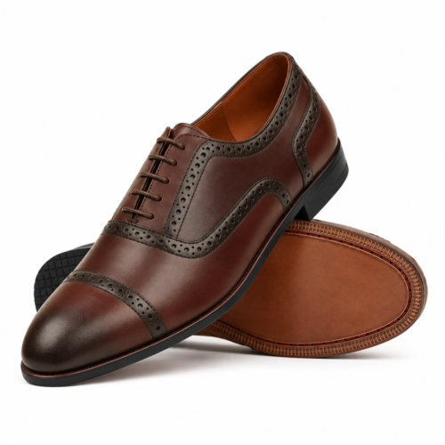 Stanhope Men's Reddish Brown Calf Leather Oxford Shoes